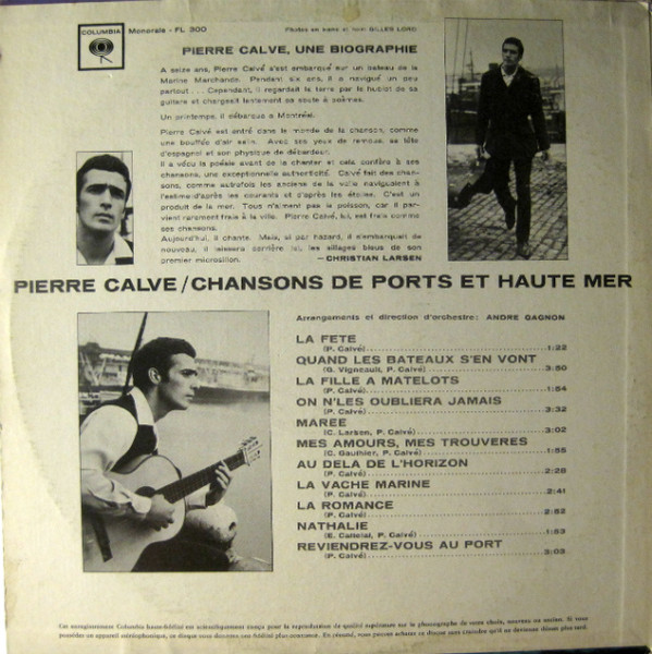 Pierre Calvé - Chansons De Ports Et Haute Mer | Columbia (FL 300) - 2