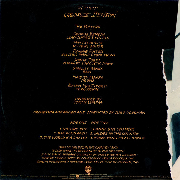 George Benson - In Flight | Warner Bros. Records (BSK 2983) - 2 George Benson - In Flight | Warner Bros. Records (BSK 2983) - 2