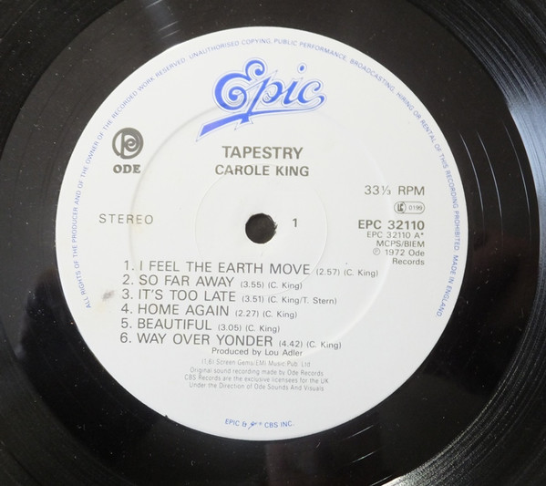 Carole King - Tapestry | Epic (EPC 32110)
