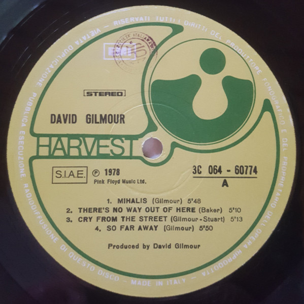 David Gilmour - David Gilmour | Harvest (3C 064-60774) - 4 David Gilmour - David Gilmour | Harvest (3C 064-60774) - 4