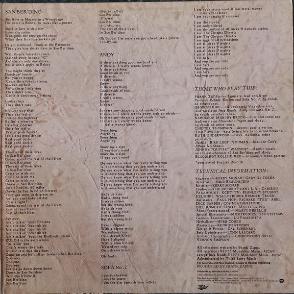 Frank Zappa And The Mothers - One Size Fits All | Discreet (DS 2216) - 3