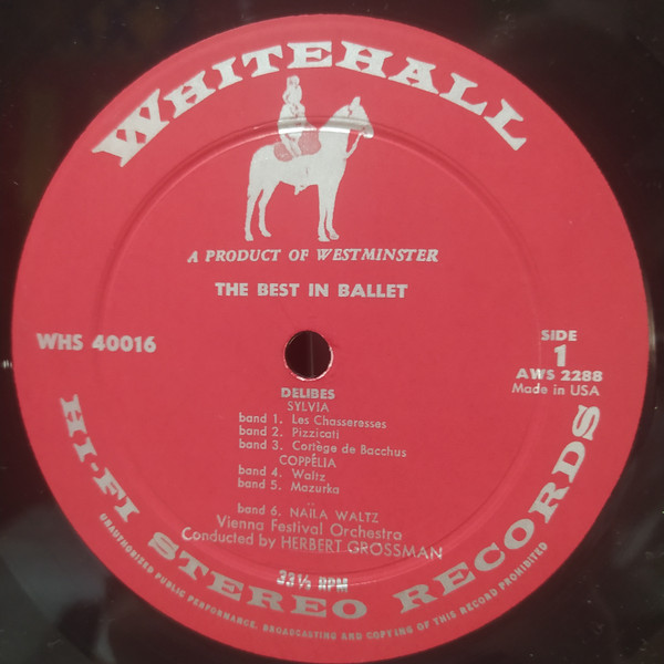 Wiener Festspielorchester , Herbert Grossman - The Best in Ballet | Whitehall Records (WHS 40016) - 2