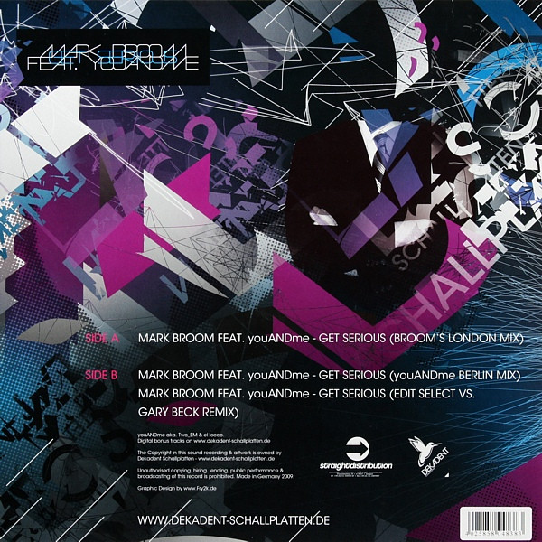 Mark Broom Feat. youANDme - Get Serious | Dekadent Schallplatten (DKDNT 006) - 2