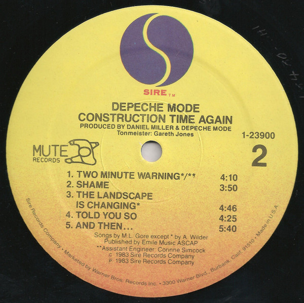 Depeche Mode - Construction Time Again | Sire (1-23900) - 4 Depeche Mode - Construction Time Again | Sire (1-23900) - 4