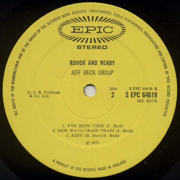 Jeff Beck Group - Rough And Ready | Epic (EPC 64619) - 3