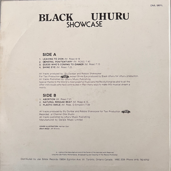 Black Uhuru - Showcase | Taxi (DML 2801L) - 4 Black Uhuru - Showcase | Taxi (DML 2801L) - 4