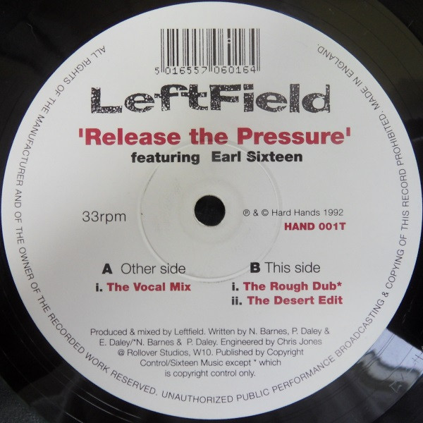 LeftField Featuring Earl Sixteen - Release The Pressure | Hard Hands (HAND 001T) - 2