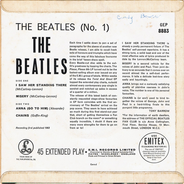 The Beatles - The Beatles No. 1 | Parlophone (GEP 8883) - 2