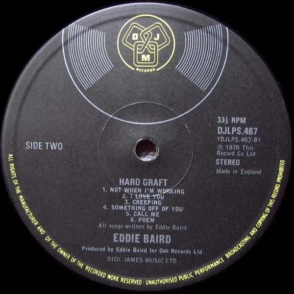 Eddie Baird - Hard Graft | DJM Records (DJLPS 467) - 4 Eddie Baird - Hard Graft | DJM Records (DJLPS 467) - 4