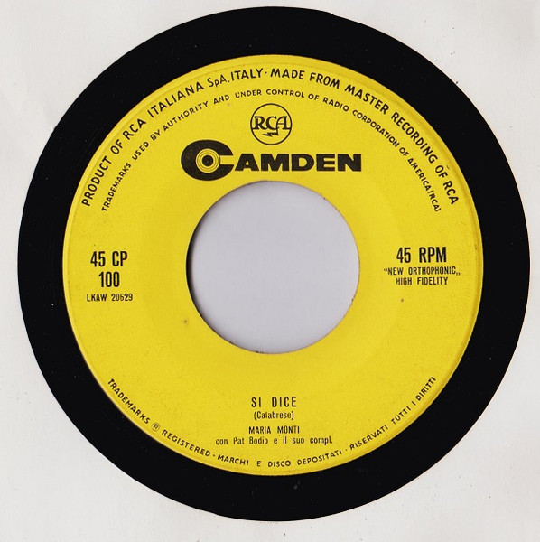 Maria Monti - Zitella Cha Cha Cha / Si Dice | RCA Camden (45CP 100) - 4 Maria Monti - Zitella Cha Cha Cha / Si Dice | RCA Camden (45CP 100) - 4