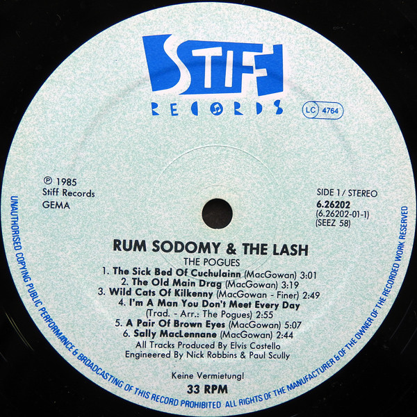 The Pogues - Rum Sodomy & The Lash | Stiff Records (6.26202) - 3 The Pogues - Rum Sodomy & The Lash | Stiff Records (6.26202) - 3