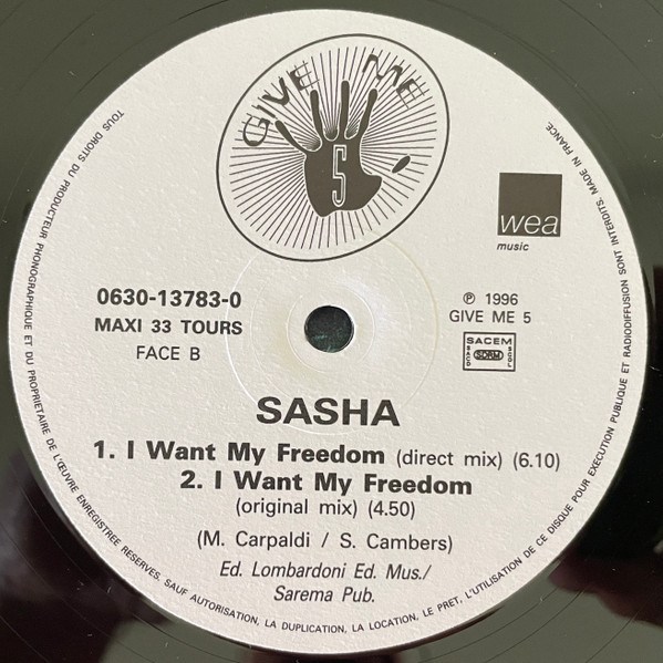 Sasha - I Want My Freedom | WEA Music (0630-13783-0) - 4