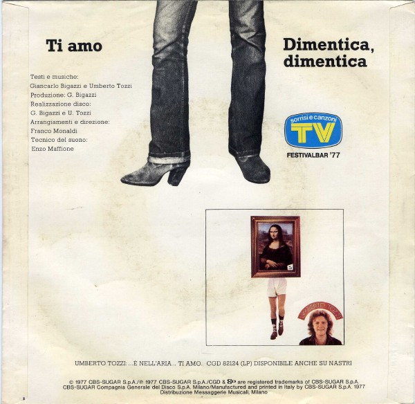 Umberto Tozzi - Ti Amo | CGD (CGD 5272) - 2