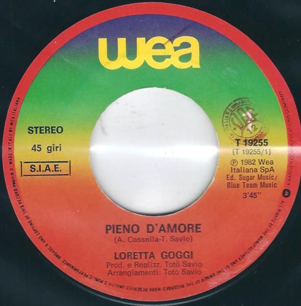 Loretta Goggi - Pieno D'Amore | WEA (T 19255) - 3