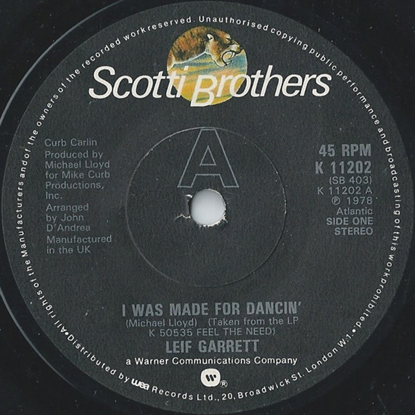 Leif Garrett - I Was Made For Dancin' | Scotti Bros. Records (K 11202) - main