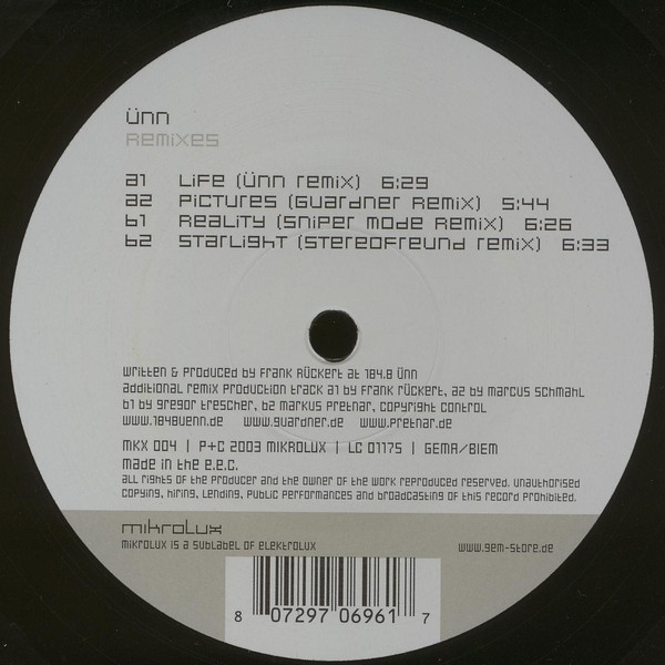 üNN - Remixes | Mikrolux (MKX 004) - 2 üNN - Remixes | Mikrolux (MKX 004) - 2