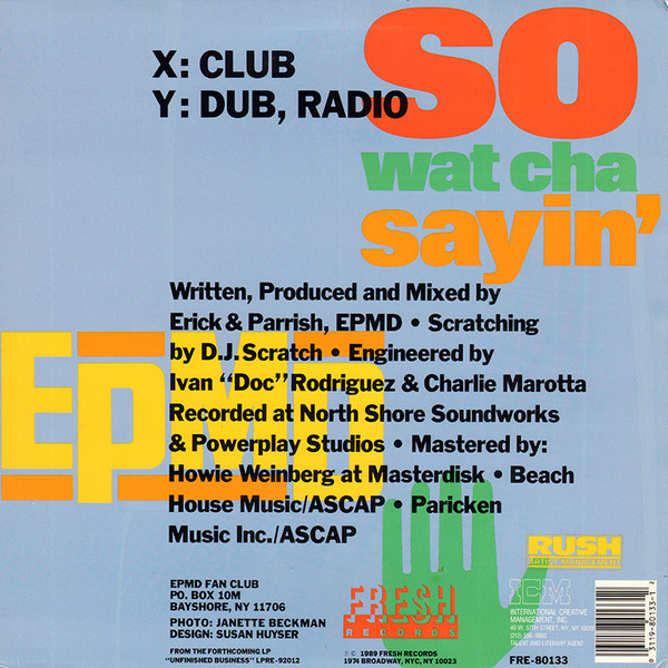 EPMD - So Wat Cha Sayin' | Fresh Records (FRE-80133) - 2 EPMD - So Wat Cha Sayin' | Fresh Records (FRE-80133) - 2