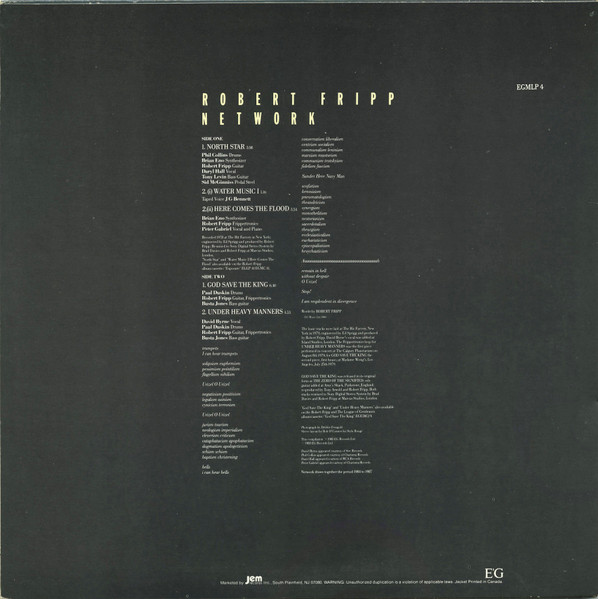 Robert Fripp - Network | EG (EGMLP 4) - 2 Robert Fripp - Network | EG (EGMLP 4) - 2