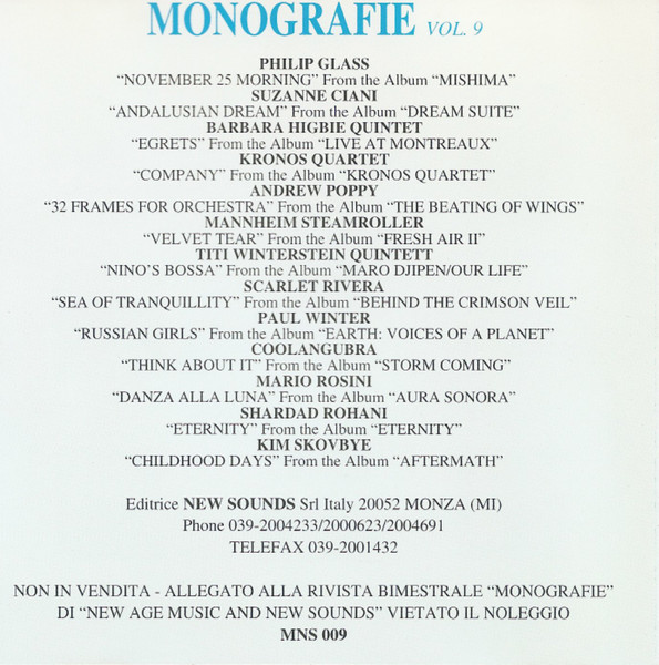 Various - Vol. 9 Musica Per Archi Ed Emozioni | New Sounds Multimedia (MNS009) - 4