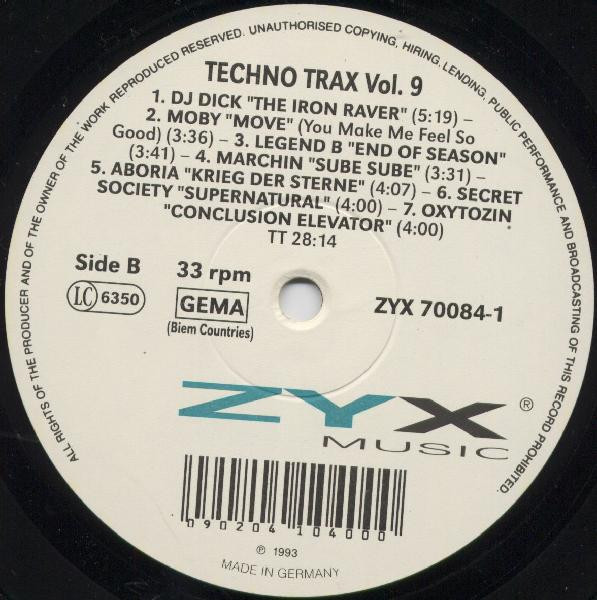 Various - Techno Trax Vol. 9 | ZYX Music (ZYX 70084-1) - 3 Various - Techno Trax Vol. 9 | ZYX Music (ZYX 70084-1) - 3