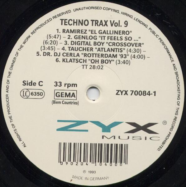 Various - Techno Trax Vol. 9 | ZYX Music (ZYX 70084-1) - 4 Various - Techno Trax Vol. 9 | ZYX Music (ZYX 70084-1) - 4