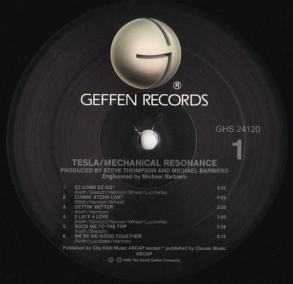 Tesla - Mechanical Resonance | Geffen Records (GHS 24120) - 3 Tesla - Mechanical Resonance | Geffen Records (GHS 24120) - 3