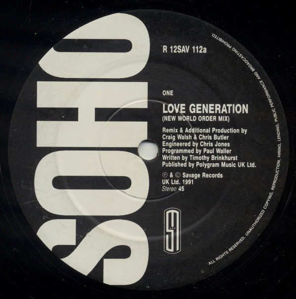 Soho - Love Generation (Remix) | S And M (R12 SAV 112) - 3