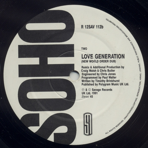 Soho - Love Generation (Remix) | S And M (R12 SAV 112) - 4
