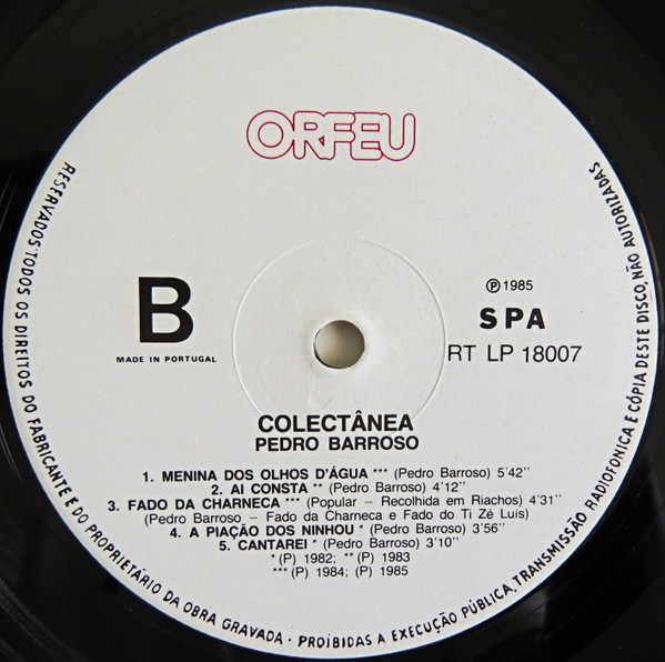 Pedro Barroso - Colectânea | Orfeu (RT LP 18007) - 4