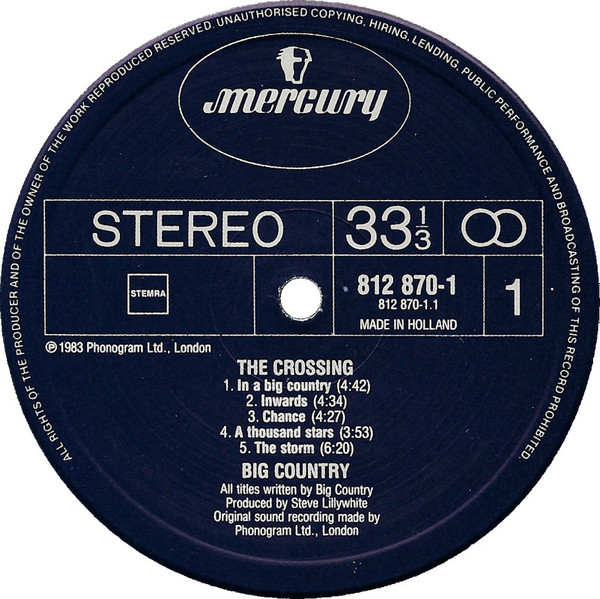 Big Country - The Crossing | Mercury (812 870-1) - 4 Big Country - The Crossing | Mercury (812 870-1) - 4