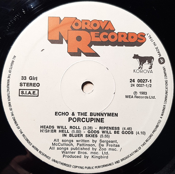 Echo & The Bunnymen - Porcupine | Korova (24 0027-1) - 4 Echo & The Bunnymen - Porcupine | Korova (24 0027-1) - 4