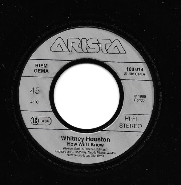 Whitney Houston - How Will I Know | Arista (108 014) - 3