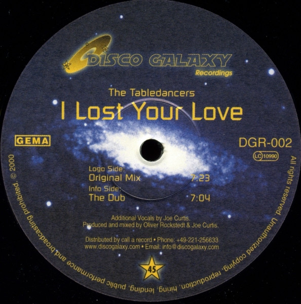 The Tabledancers - I Lost Your Love | Disco Galaxy Recordings (DGR-002) - main The Tabledancers - I Lost Your Love | Disco Galaxy Recordings (DGR-002) - main