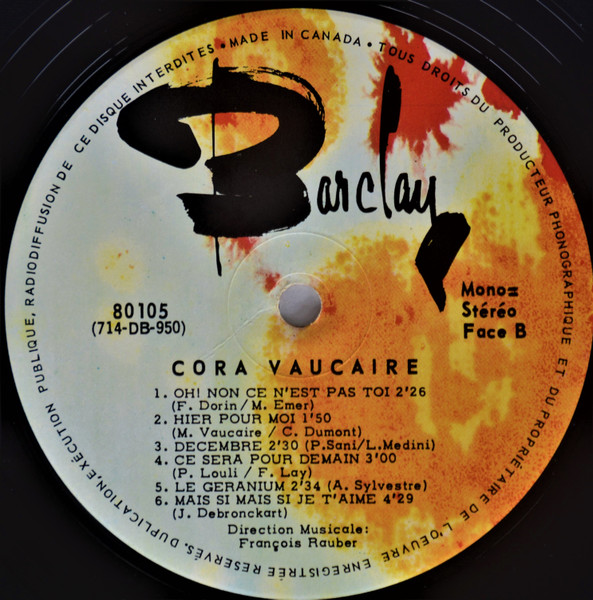 Cora Vaucaire - Comme Au Théatre | Barclay (80105) - 4