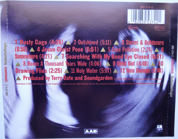 Soundgarden - Badmotorfinger | A&M Records (395 374-2) - 2 Soundgarden - Badmotorfinger | A&M Records (395 374-2) - 2
