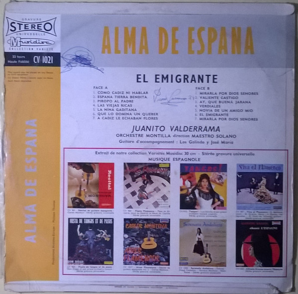 Juanito Valderrama - El Emigrante | Musidisc (30 CV 1021) - 2