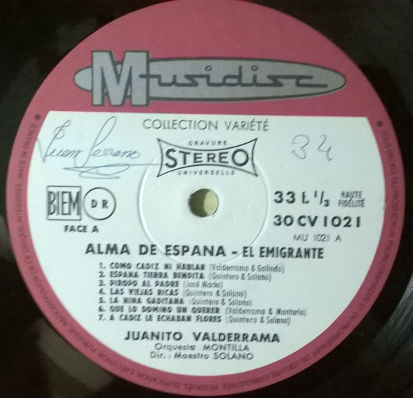 Juanito Valderrama - El Emigrante | Musidisc (30 CV 1021) - 3