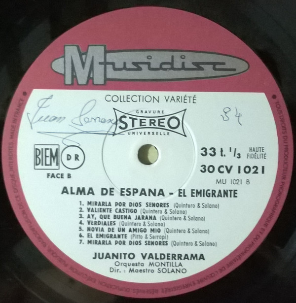 Juanito Valderrama - El Emigrante | Musidisc (30 CV 1021) - 4