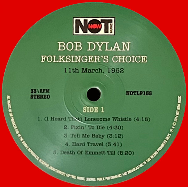 Bob Dylan - Folksinger's Choice | Not Now Music (NOTLP155) - 4
