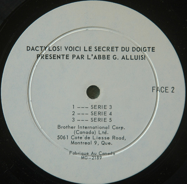 Abbé G. Alluisi - Dactylos ! Voici Le Secret Du Doigté [Vinyl] | Brother International Corporation (none) - 4