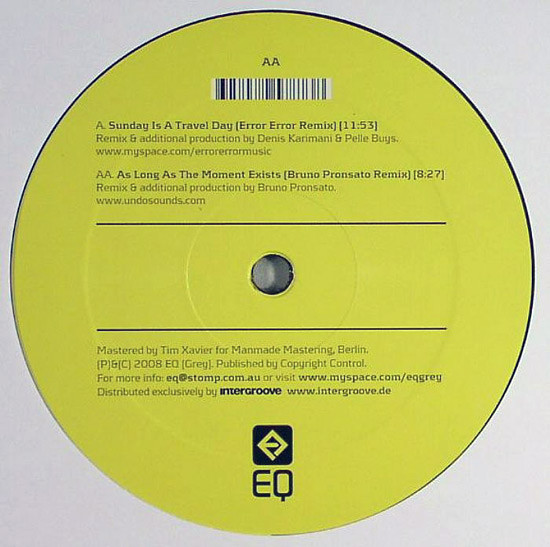 Chris Fortier - As Long As The Moment Remixed EP 1 | EQ [Grey] (EQG 12038) - 2