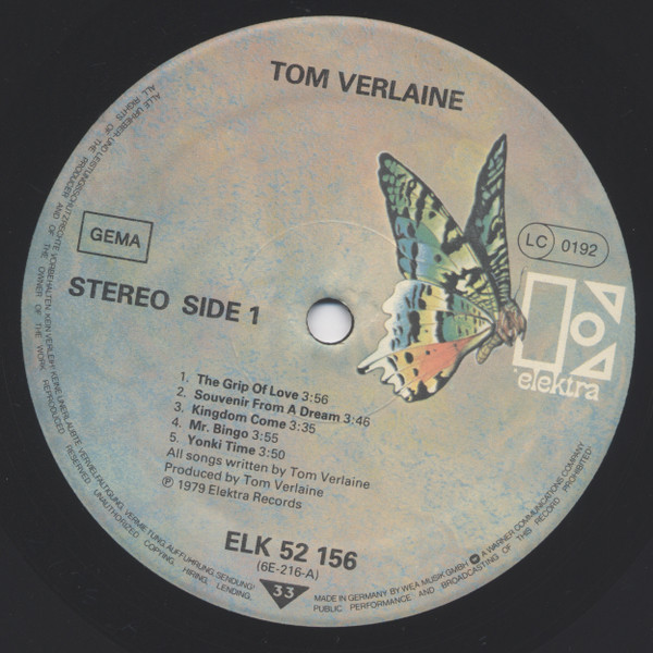 Tom Verlaine - Tom Verlaine | Elektra (ELK 52 156) - 3