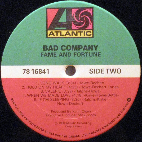 Bad Company - Fame And Fortune | Atlantic (78 16841) - 4