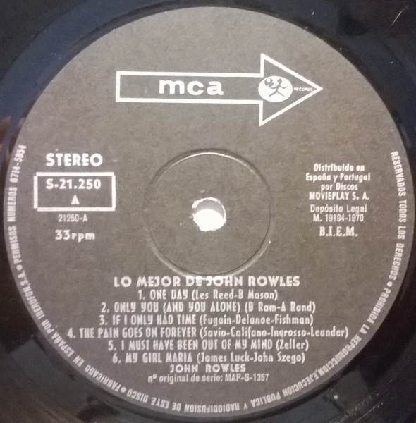 John Rowles - Lo Mejor De John Rowles | MCA Records (S-21.250) - 3