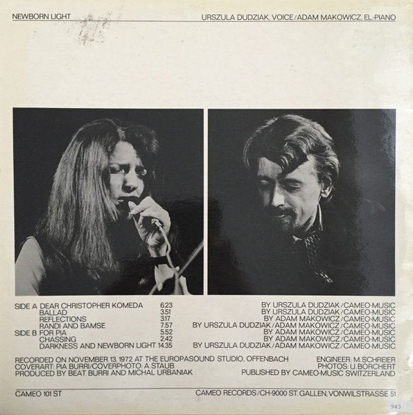 Urszula Dudziak & Adam Makowicz - Newborn Light | Cameo Records (LP 30373) - 2 Urszula Dudziak & Adam Makowicz - Newborn Light | Cameo Records (LP 30373) - 2