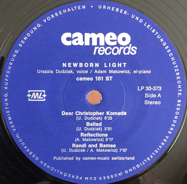 Urszula Dudziak & Adam Makowicz - Newborn Light | Cameo Records (LP 30373) - 3 Urszula Dudziak & Adam Makowicz - Newborn Light | Cameo Records (LP 30373) - 3