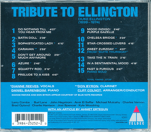 Daniel Barenboim And Various - Tribute To Ellington | Teldec (3984-25252-2) - 3