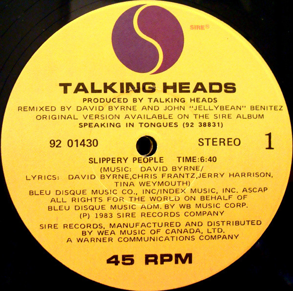 Talking Heads - Slippery People / Making Flippy Floppy (Remixes) | Sire (92 01430) - 3