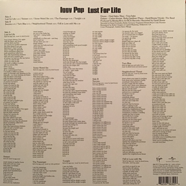 Iggy Pop - Lust For Life | Virgin (B0026275-01) - 2 Iggy Pop - Lust For Life | Virgin (B0026275-01) - 2
