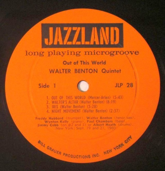 Walter Benton Quintet - Out Of This World | Jazzland (JLP 28) - 3 Walter Benton Quintet - Out Of This World | Jazzland (JLP 28) - 3